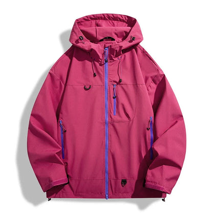 Unisex Rain Jacket - Waterproof & Windproof - Adjustable Hood