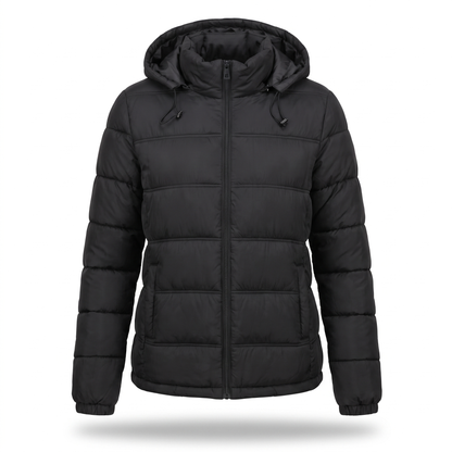 Winterjacke Damen mit Kapuze - Warm Wattiert - Kordelzug