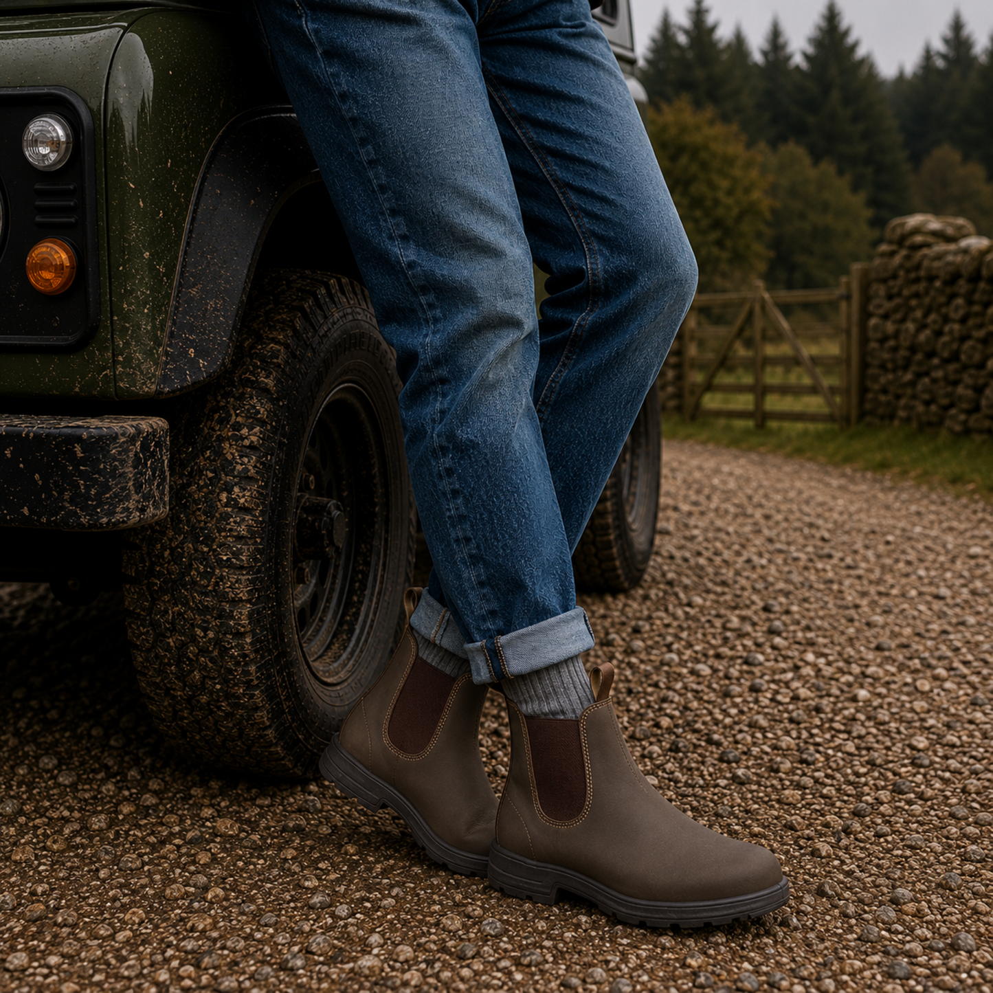 Men's Chelsea Boots - Slip-On with Pull Tabs - Cushioned Footbed