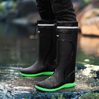 Waterproof Rubber Boots - Tall Drawstring Shaft - Reflective Trim