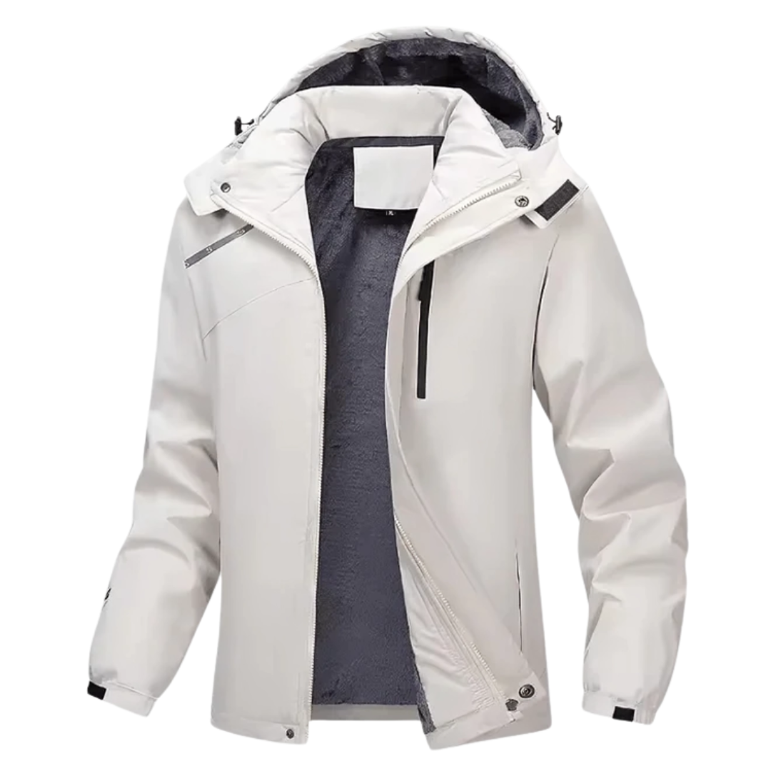 Men's Waterproof Jacket - Fleece-Lined & Windproof