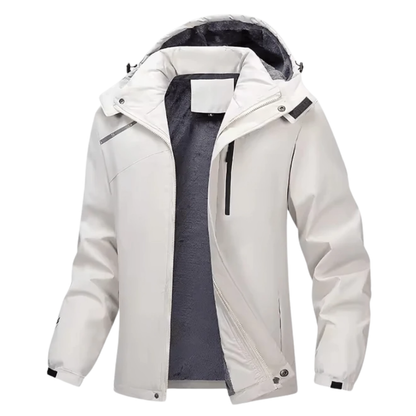 Men's Waterproof Jacket - Fleece-Lined & Windproof