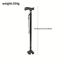 Walking Cane - Adjustable Quad Base Cane for Seniors - Self-Standing