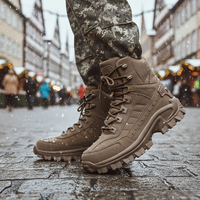Men's Winter Boots - Tactical-Style Warm Lined - Non-Slip Grip Sole