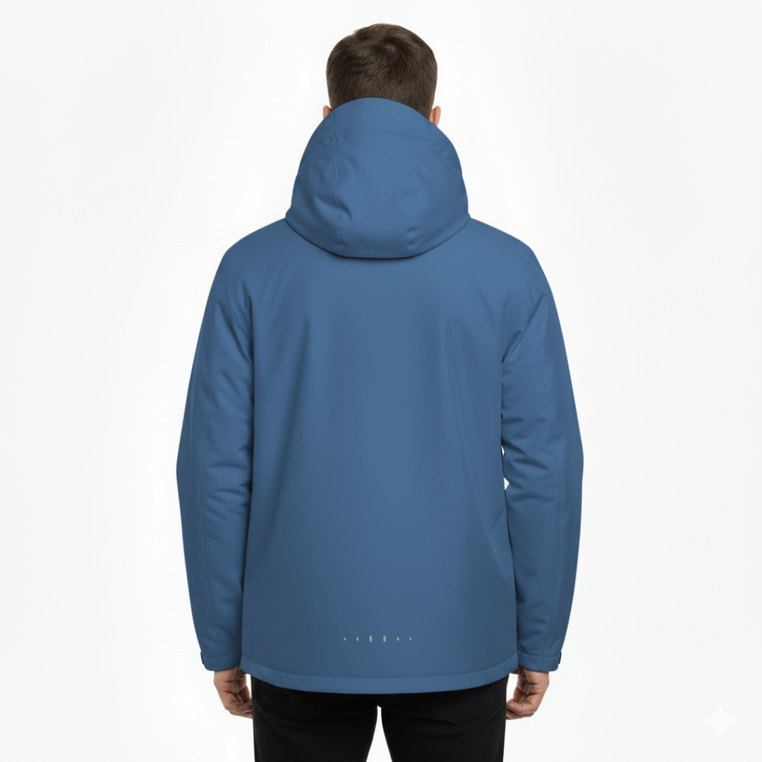 Men's Rain Jacket - Waterproof with Sealed Seams - Adjustable Hood
