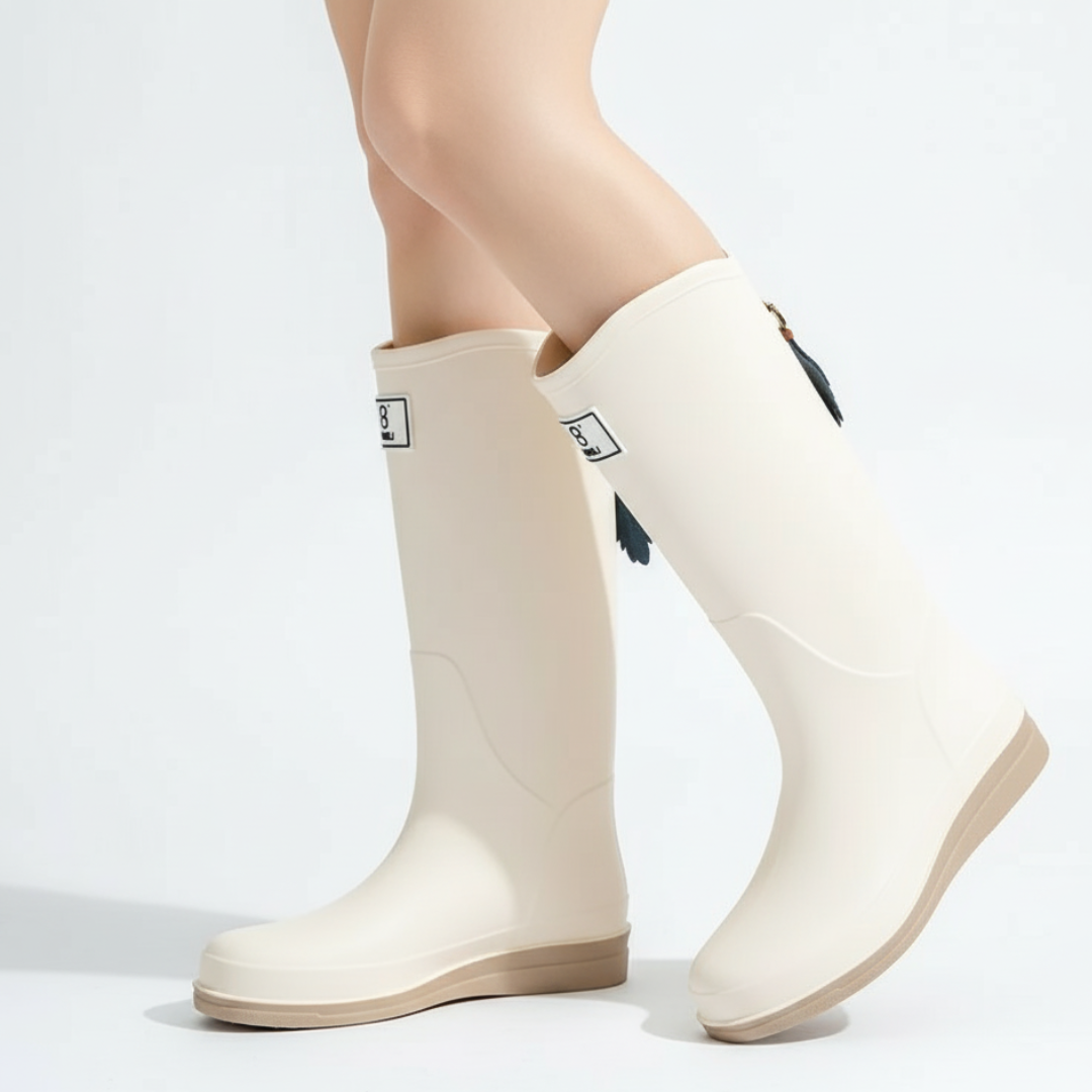 Regenstiefel Damen Halbhoch Wasserdicht Slip On aus PVC