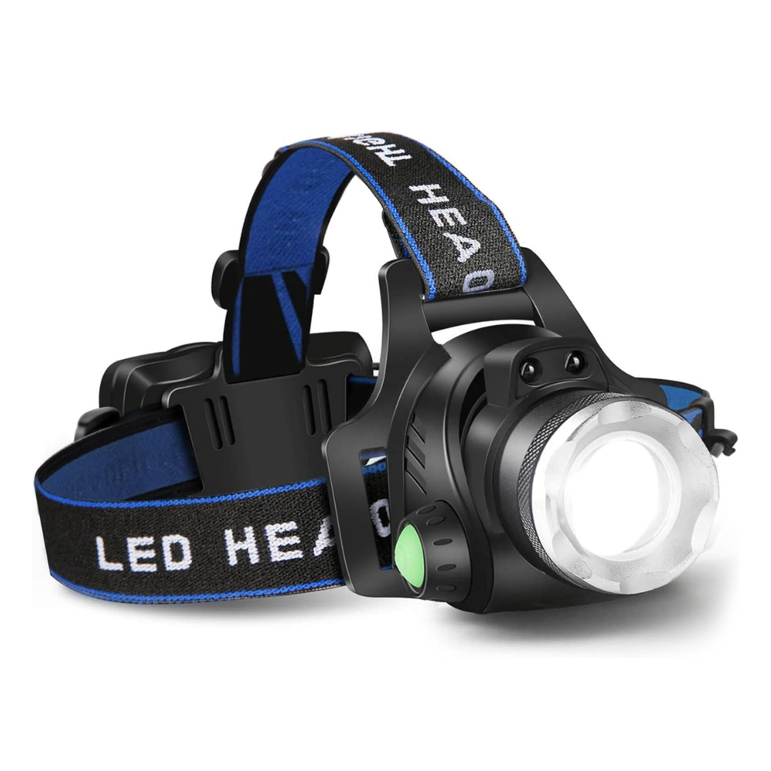 Rechargeable Headlamp - 1000 Lumen LED with Zoom - 90° Tilting Head
