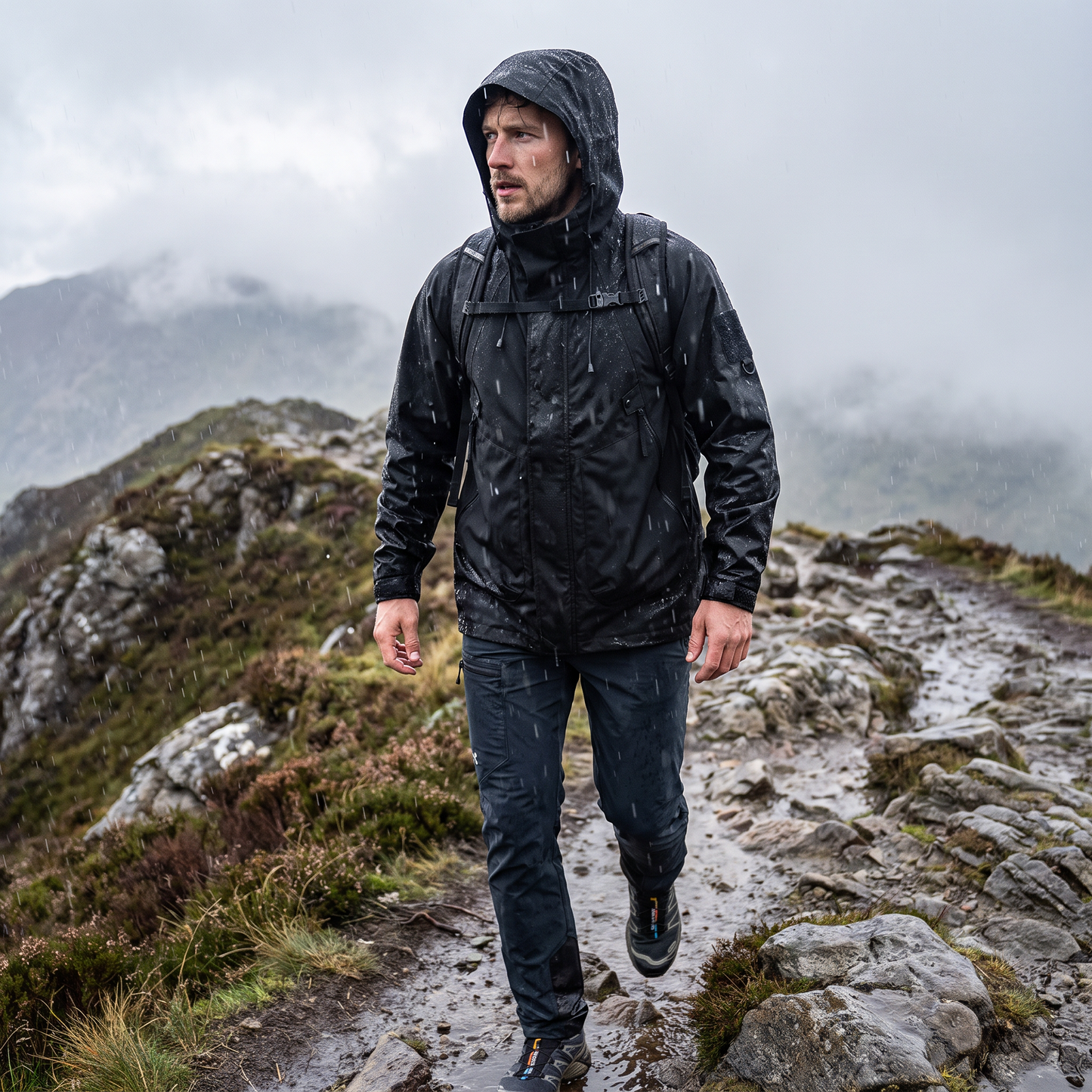 Windbreaker Unisex Wasserdicht - Lifestyle im Regen