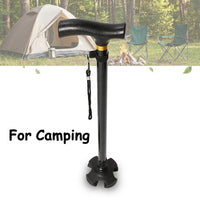 Walking Cane - Adjustable Quad Base Cane for Seniors - Self-Standing