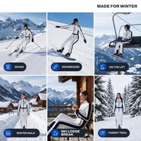 Women's Snowsuit - One-Piece Ski Suit with Belt - Waterproof & Insulated