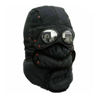 Trapper Hat with Face Mask - Aviator Hat with Goggles - Plush Lined