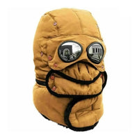 Trapper Hat with Face Mask - Aviator Hat with Goggles - Plush Lined