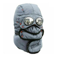 Trapper Hat with Face Mask - Aviator Hat with Goggles - Plush Lined