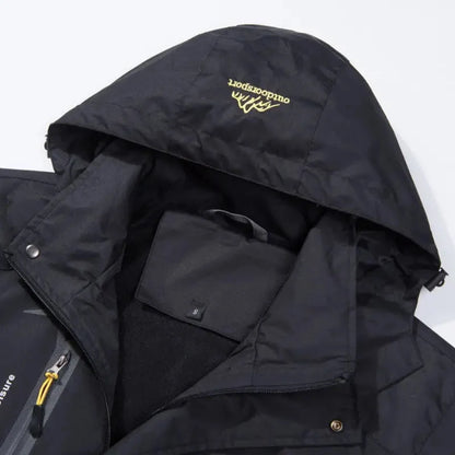 Men's Rain Jacket - Water-Repellent & Windproof - Detachable Hood