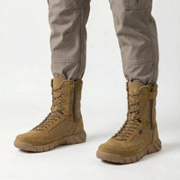Tactical Boots for Men - Lightweight Suede & Textile - Breathable Lining