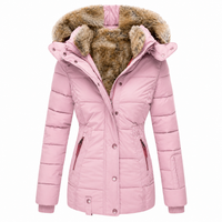 Women's Winter Coat - Fitted Puffer - Removable Hood