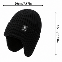 Winter Beanie with Ear Flaps - Fleece-Lined - Men's