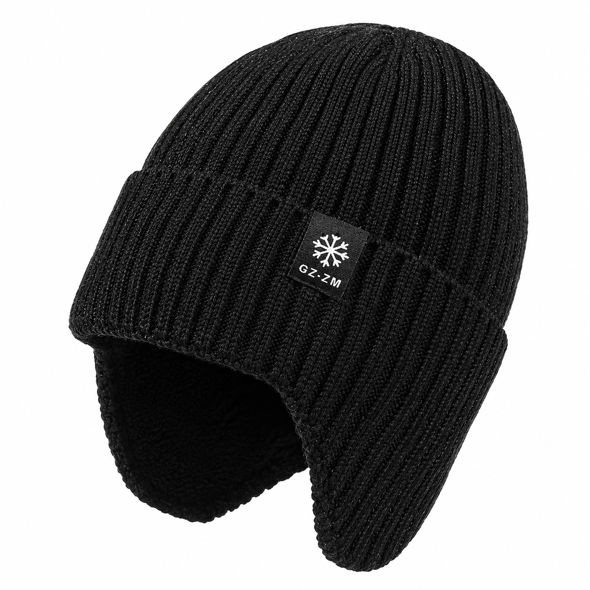 Winter Beanie with Ear Flaps - Fleece-Lined - Men's