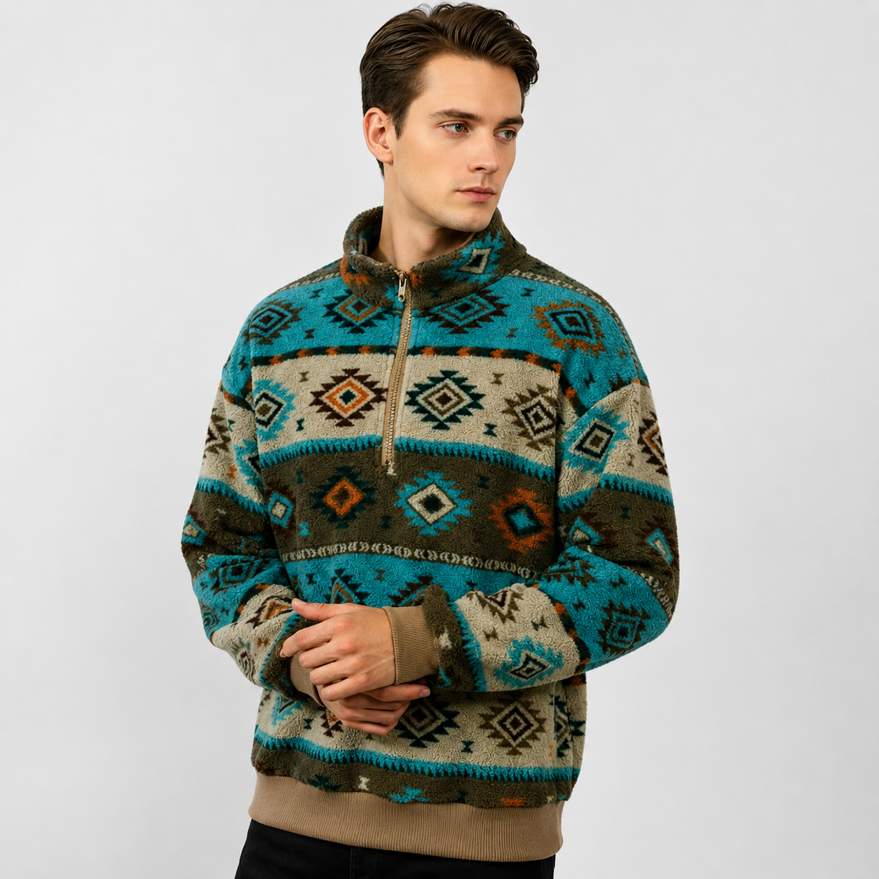 fleece half zip pullover