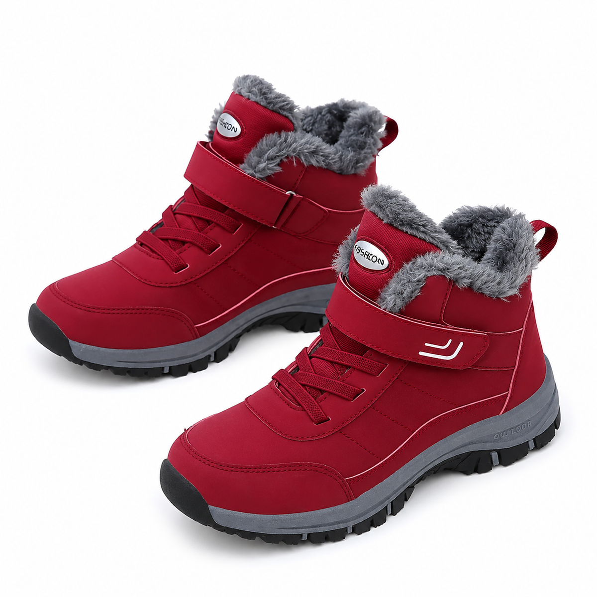 Women's Winter Boots - Non-Slip - Hook-and-Loop