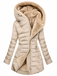 Women's Puffer Coat - Faux Fur Hood - Waterproof