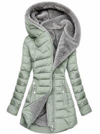 Women's Puffer Coat - Faux Fur Hood - Waterproof