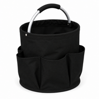 Collapsible Bucket Bag with Handle and Multiple Pockets Multifunctional