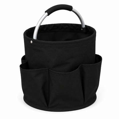 Collapsible Bucket Bag with Handle and Multiple Pockets Multifunctional