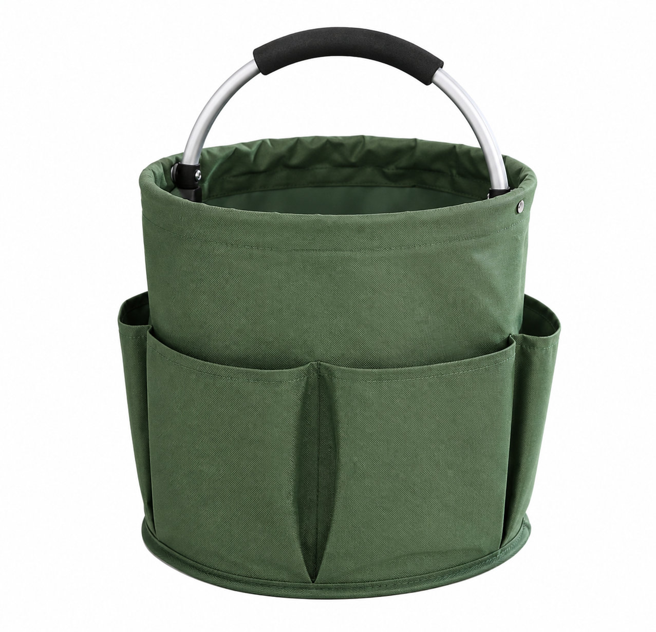 Collapsible Bucket Bag with Handle and Multiple Pockets Multifunctional