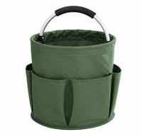 Collapsible Bucket Bag with Handle and Multiple Pockets Multifunctional
