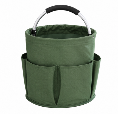 Collapsible Bucket Bag with Handle and Multiple Pockets Multifunctional