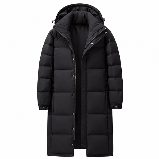 Men's Long Down Jacket - 85% Duck Down - Waterproof & Windproof