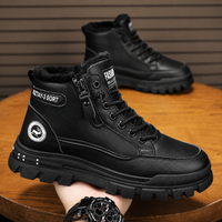 Insulated Winter Boots for Men - High-Top - Side-Zip & Lace-Up