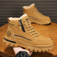 Insulated Winter Boots for Men - High-Top - Side-Zip & Lace-Up