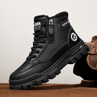 Insulated Winter Boots for Men - High-Top - Side-Zip & Lace-Up