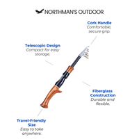 Telescopic Fishing Rod with Cork Handle Compact and Durable