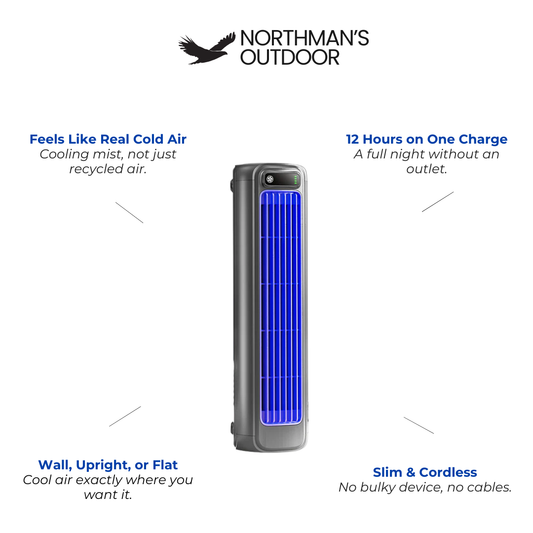 Portable Air Cooler - 3-in-1 Cordless Fan - Rechargeable, Wall-Mountable