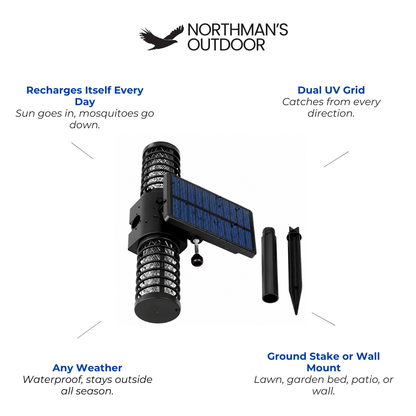 Solar Mosquito Lamp Outdoor - Bug Zapper Ground Stake - Waterproof UV