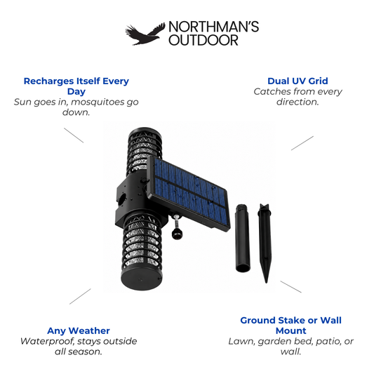 Solar Mosquito Lamp Outdoor - Bug Zapper Ground Stake - Waterproof UV