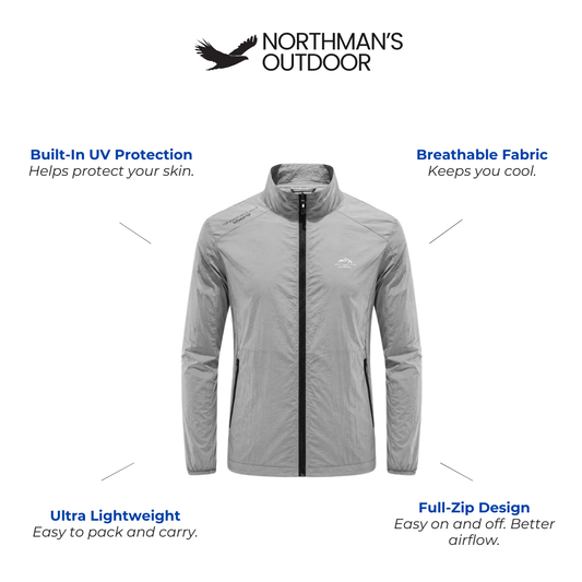 Men's Lightweight UV Protection Jacket - Windproof & Breathable