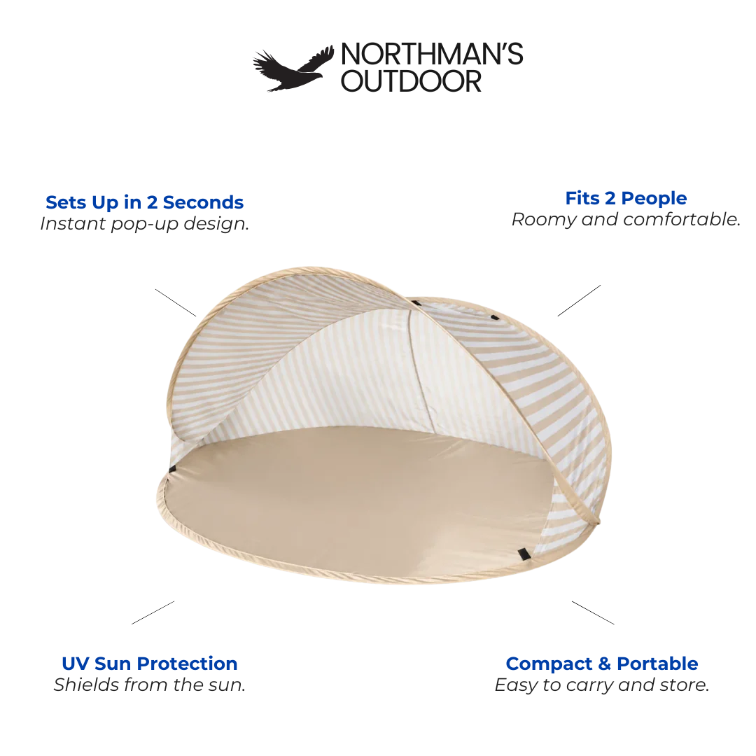 2-Person Pop-Up Beach Tent – Ready in Seconds & UV Protective