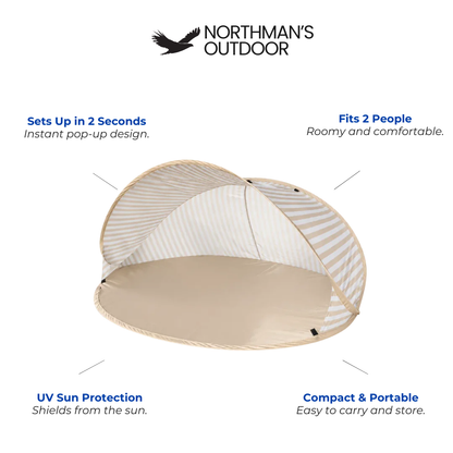 2-Person Pop-Up Beach Tent – Ready in Seconds & UV Protective