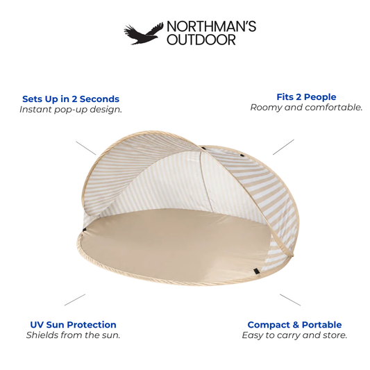 2-Person Pop-Up Beach Tent – Ready in Seconds & UV Protective