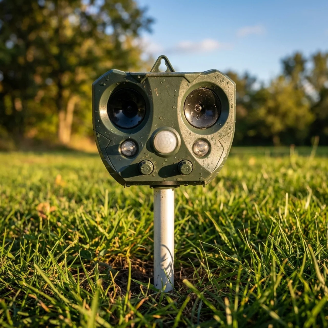 Ultrasonic Solar Animal Repeller – Bird & Pest Deterrent – PIR Sensor