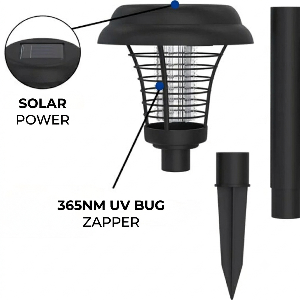 Garden Insect Killer - Solar-Powered Mosquito Trap