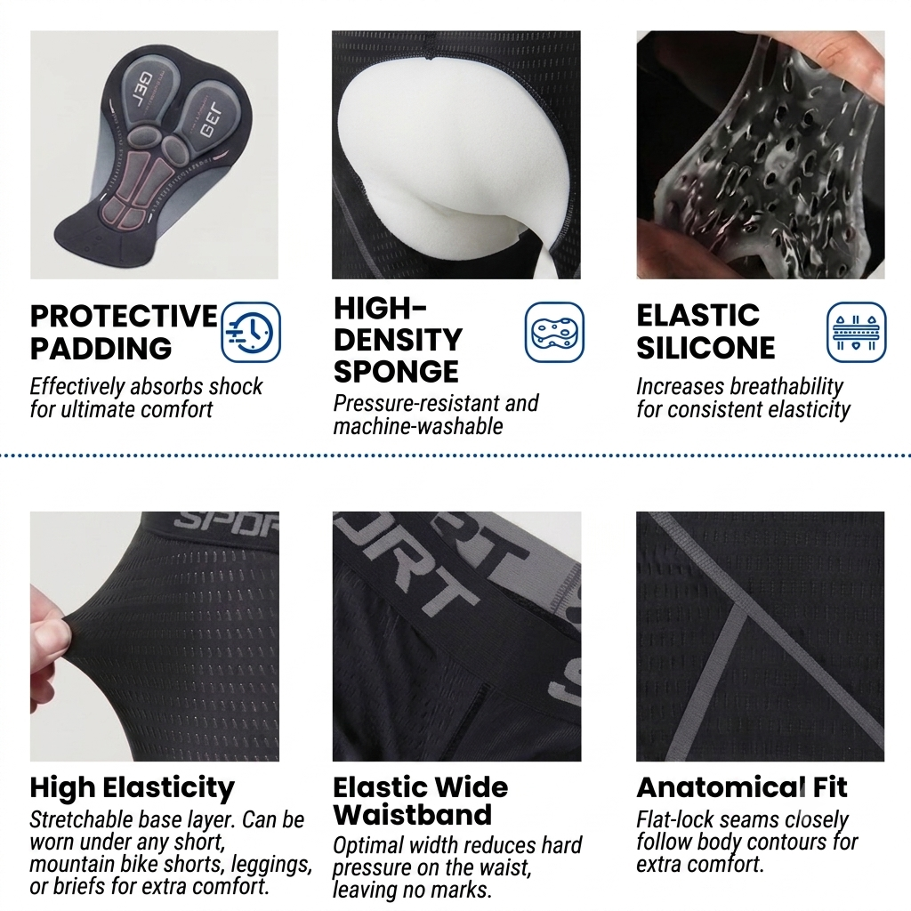 Men's Cycling Shorts - 5D Gel Padding - Breathable Mesh