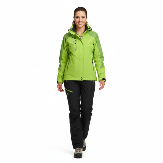 Women's Softshell Jacket & Pants Set - Windproof & Water-Repellent - Hooded
