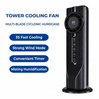 Tower Fan & Humidifier – USB Powered, 6 Speeds & 6-Hour Timer
