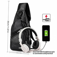 Men's Chest Bag – USB Charging Port – Compact Storage
