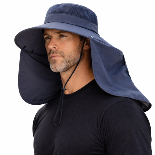 Men’s Fishing Sun Hat – Wide Brim – Neck & Shoulder Cover